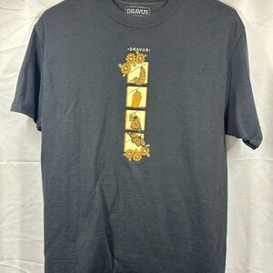Dravus Men’s Black Short-Sleeve Tee with Yellow Butterfly Panels